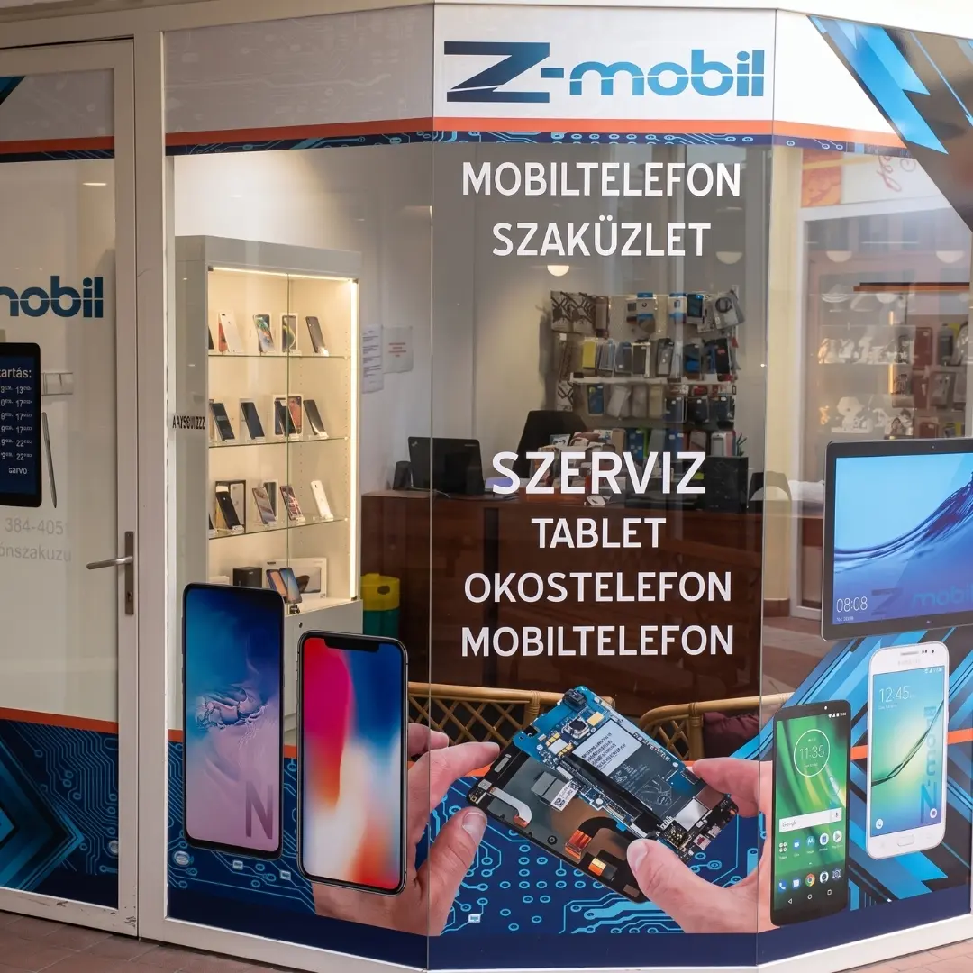 A Z-Mobil telefonszaküzlet és szerviz bejárata a komáromi Millenium Üzletház földszintjén